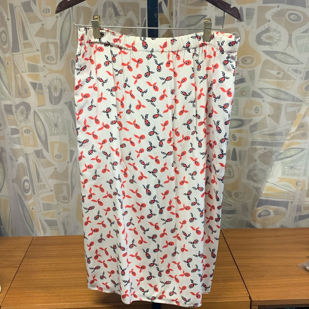 CHLOE Made in France HATTIE Vintage Woven Silk Print Pencil Skirt